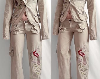 Vintage Ex Coanni 2000s style set (jacket, low rise pants)