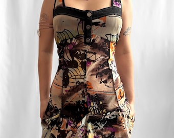 Robe vintage asymétrique en maille imprimée style Cop Copine