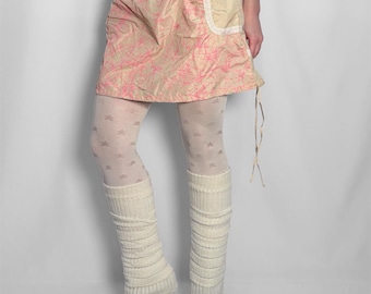 Mini-jupe vintage Custo Barcelona rose pâle en nylon, années 2000