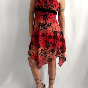 jane norman cocktail dresses Black Tube Dress Knee Length Flower Embroidery Vintage Y2K Jane Norman Size S-M