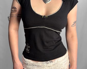 Vive Maria vintage Y2K Coquette Haut Noir