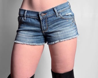 Abercrombie & Fitch Y2K 2000-tals mikrominishorts med strass