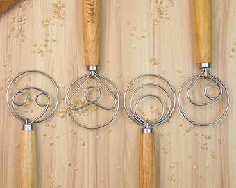 Custom Dough Whisk, Personalized Sourdough Whisk, Custom Engraved Danish Dough Whisk, Danish Dough Hook for Bread Making, Gifts for Baker