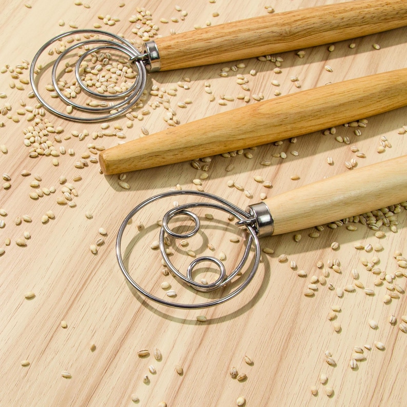 Custom Dough Whisk, Personalized Sourdough Whisk, Custom Engraved Danish Dough Whisk, Danish Dough Hook for Bread Making, Gifts for Baker image 5