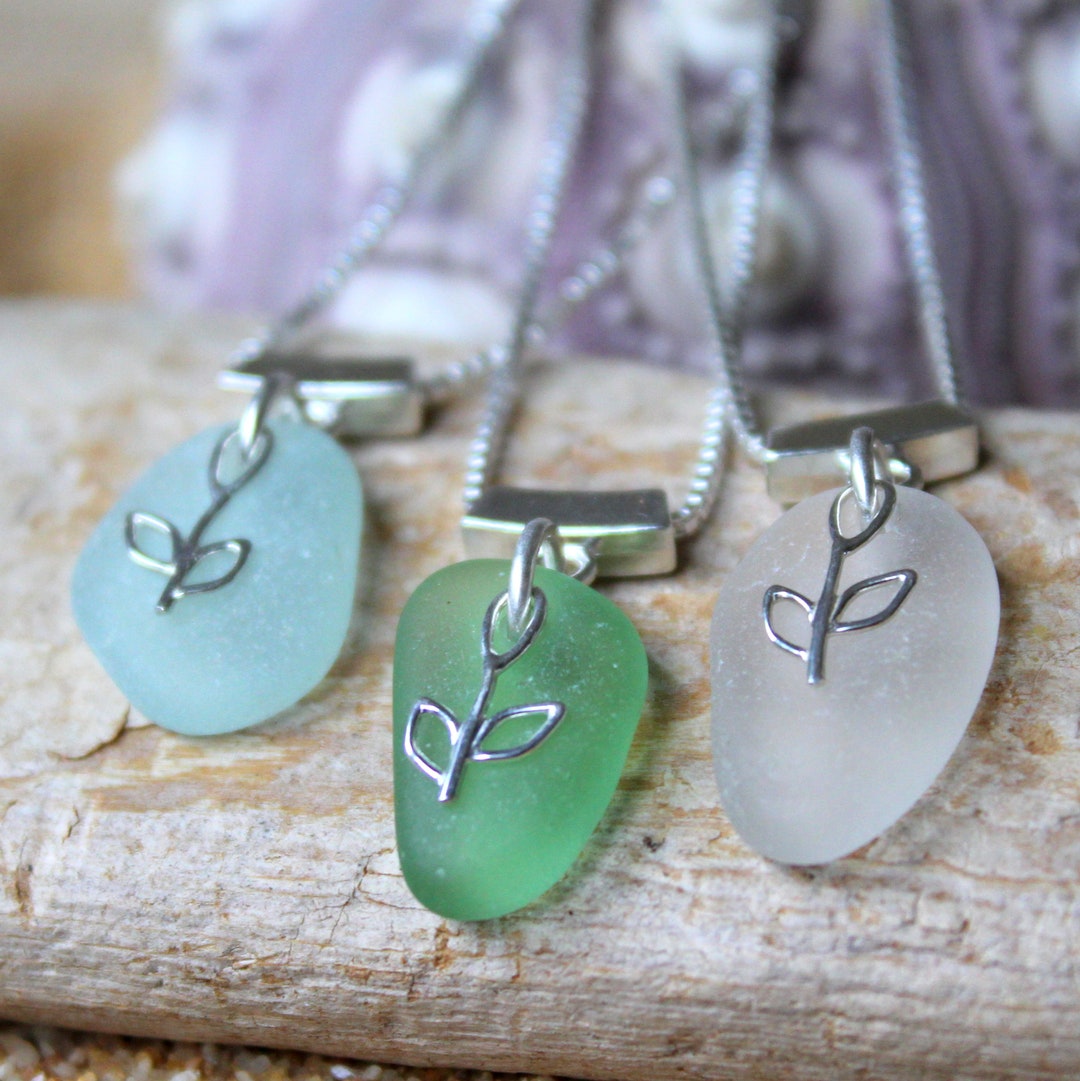Genuine Sea Glass Necklace, Nova Scotia Sea Glass Jewelry, Real