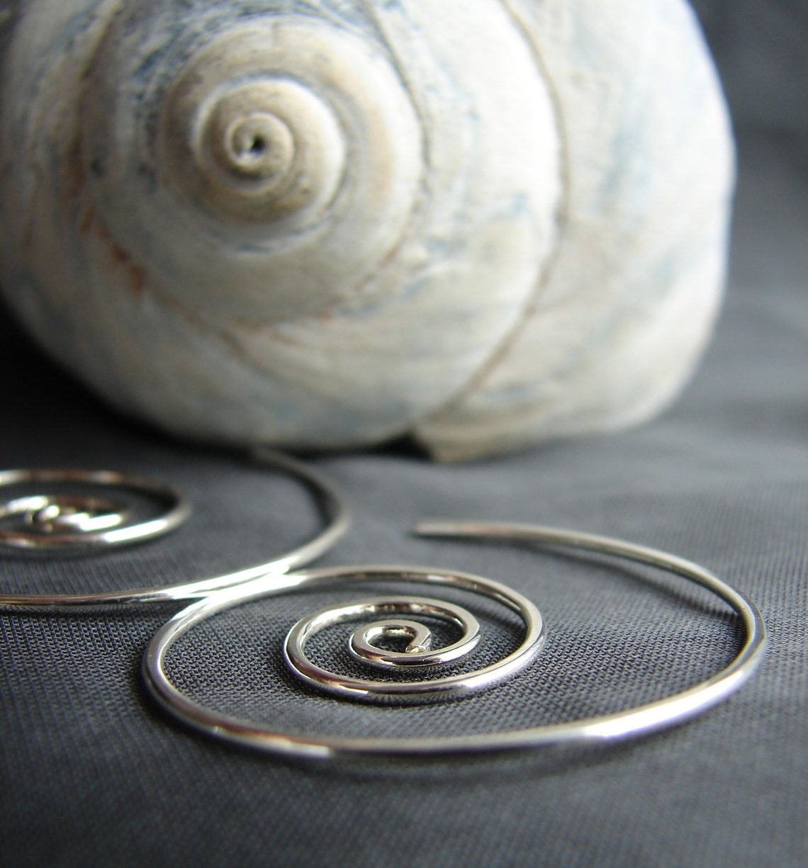 Spiral hoop earring sterling silver nova scotia jewelry hand Etsy