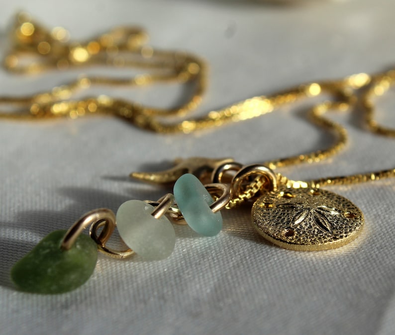 Sea Glass Necklace nova scotia gold sea glass jewelry Etsy
