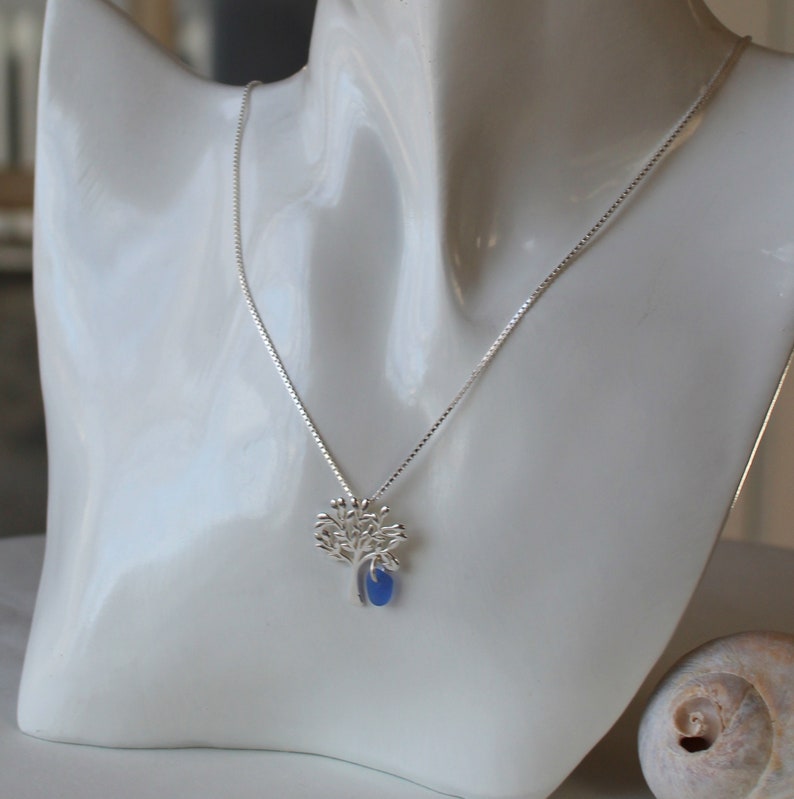 sea glass necklace graduation gift for her Tree of Life necklace best friend gift sterling silver tree of life halifax mom gift