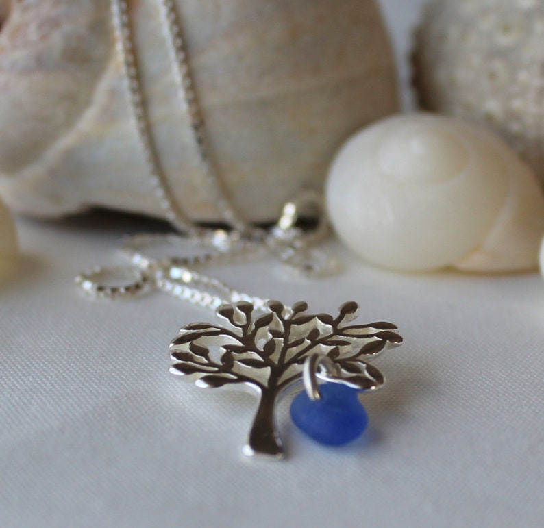 sea glass necklace graduation gift for her Tree of Life necklace best friend gift sterling silver tree of life halifax mom gift