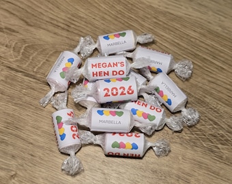 Mini envoltorios personalizados con forma de corazón para dulces / Recuerdos para despedidas de soltera / Recuerdos para fiestas