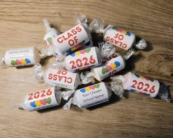 Mini envoltorios personalizados con forma de corazón para dulces / Recuerdos de clase