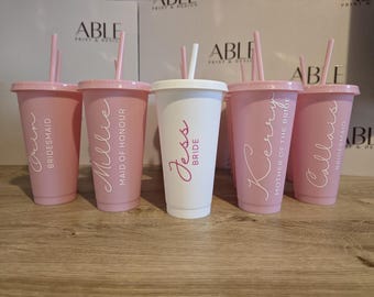 Vasos personalizados, vaso de plástico irrompible, regalo para despedida de soltera.