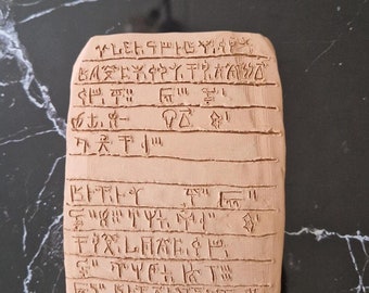 Handmade replicas of Linear B tablet, syllabic script, Mycenean