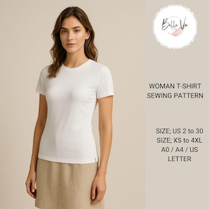 Oversized T-shirt Sewing Pattern: Women's Sizes XS-4XL(PDF Pattern)