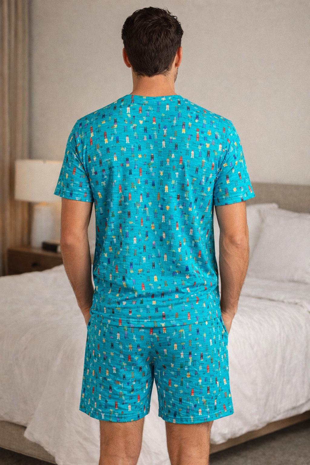 Men's Pajama Set Sewing Pattern, T-shirt Shorts Sleepwear (PDF Download ...