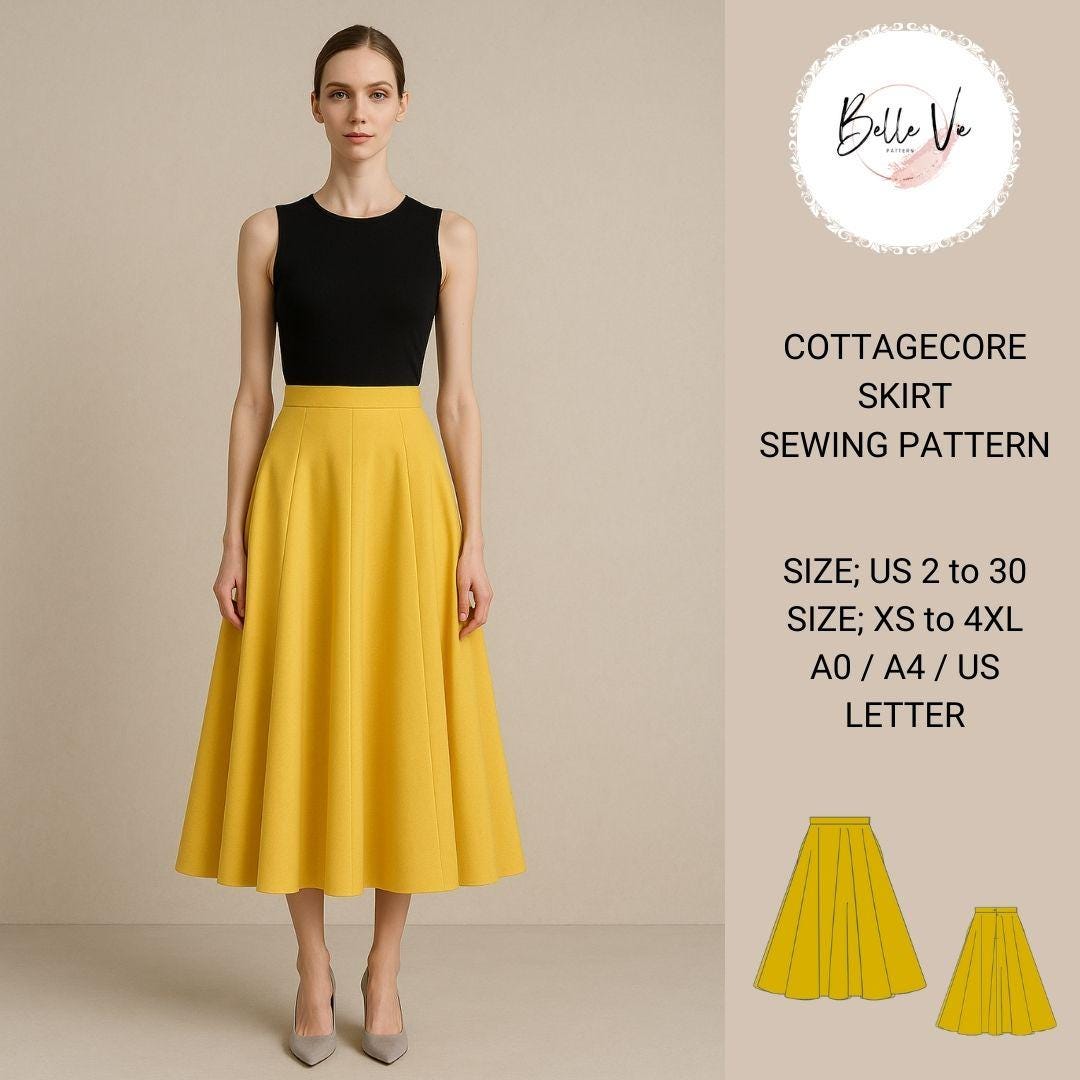 3/4 Circle Skirt Sewing Pattern UK