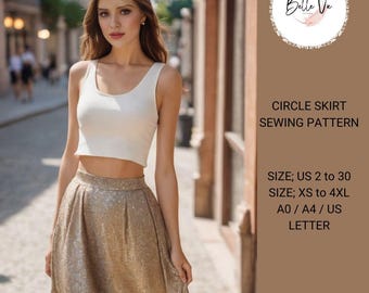 Pleated Mini Skirt Sewing Pattern | High Waist A Line Skirt (Digital Download)