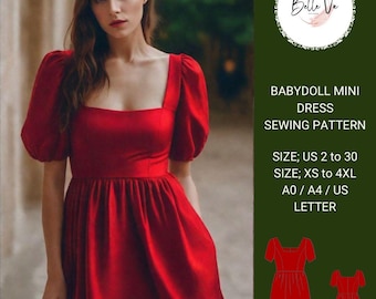 90s babydoll dress pattern Vintage 90s Babydoll Dress Sewing Pattern: Kwik Sew 2767 (XS-XL)
