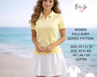 Women's Fitted Polo Shirt Sewing Pattern (PDF Download)