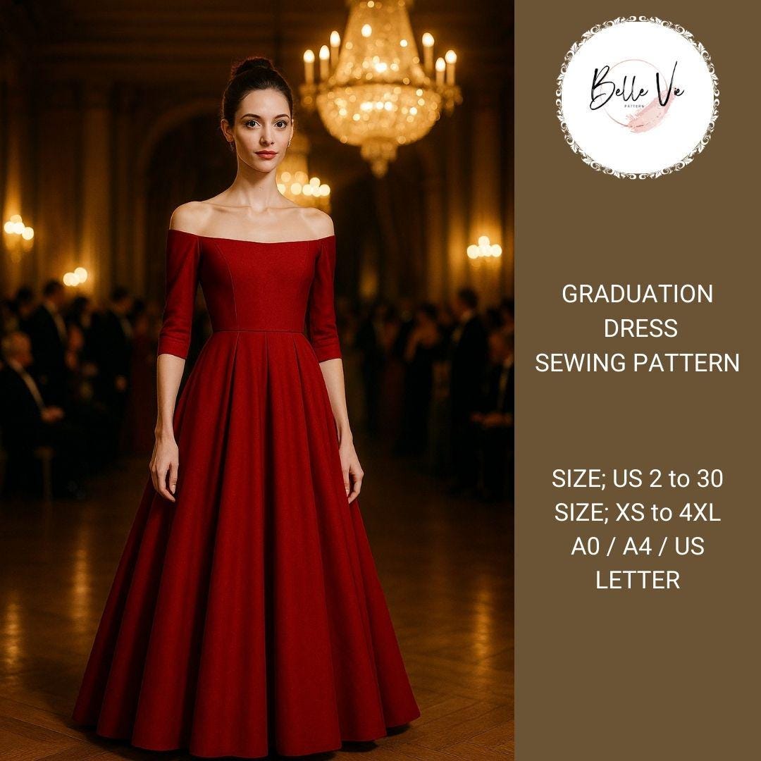 Maxi Dress Sewing Pattern: Graduation Prom Gown (a0-a4-letter  Sizes)(digital Download) - Etsy