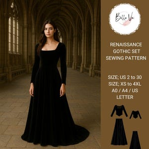 Naaipatroon renaissancegotische jurk: heksencosplay, blouse en rok (pdf)