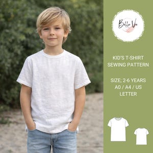 Patron de couture de t-shirt en lin pour petit garçon (A4-A0-US Letter) (2-6 ans)