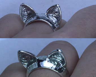 LIQUIDATION! Trendy Sterling Silver 925 Cat Ears Ring size 6 7 8 9 10 11