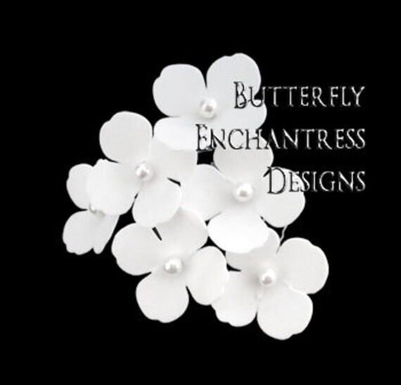 Bridal White Hair Flowers Beach Wedding Hair Accessories 6 Etsy