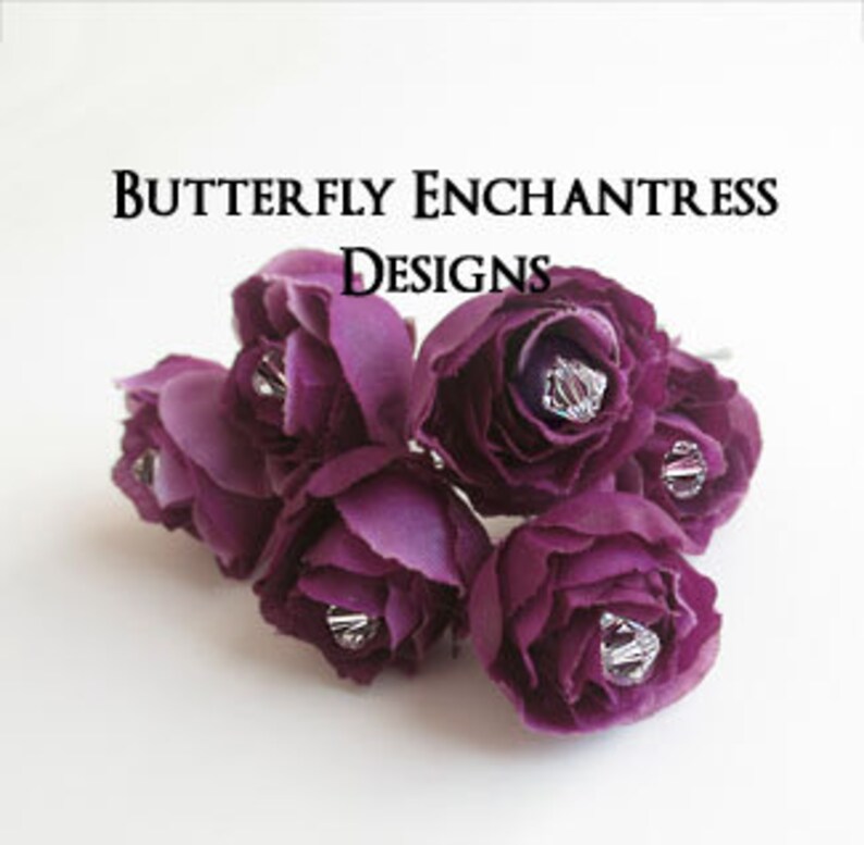 Purple Hair Flowers Wedding Hair Accessories Bridal Hair Etsy