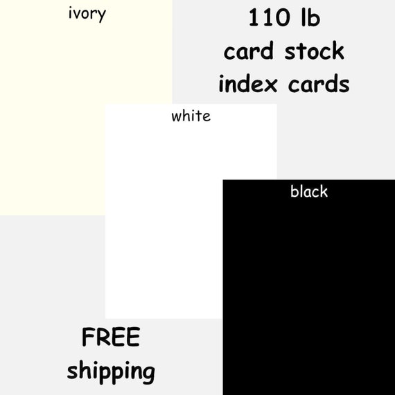 100 Heavyweight Cardstock 3x5 4x6 Index Cards White Black Etsy