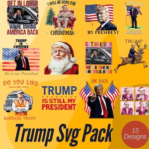 Santa Trump Christmas Decor, Funny Santa Claus Donald Trump, Make Christmas Great Again PNG Digital Download. PNG Transparent Background