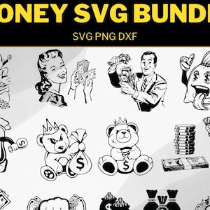 Monay Bag SVG, Dollaro SVG, Pacchetto SVG Simbolo Dollaro, Clip Art Simbolo Dollaro, File Tagliati Simbolo Dollaro, Vettore Sacchetto Denaro, Cricut Simbolo Dollaro, Png