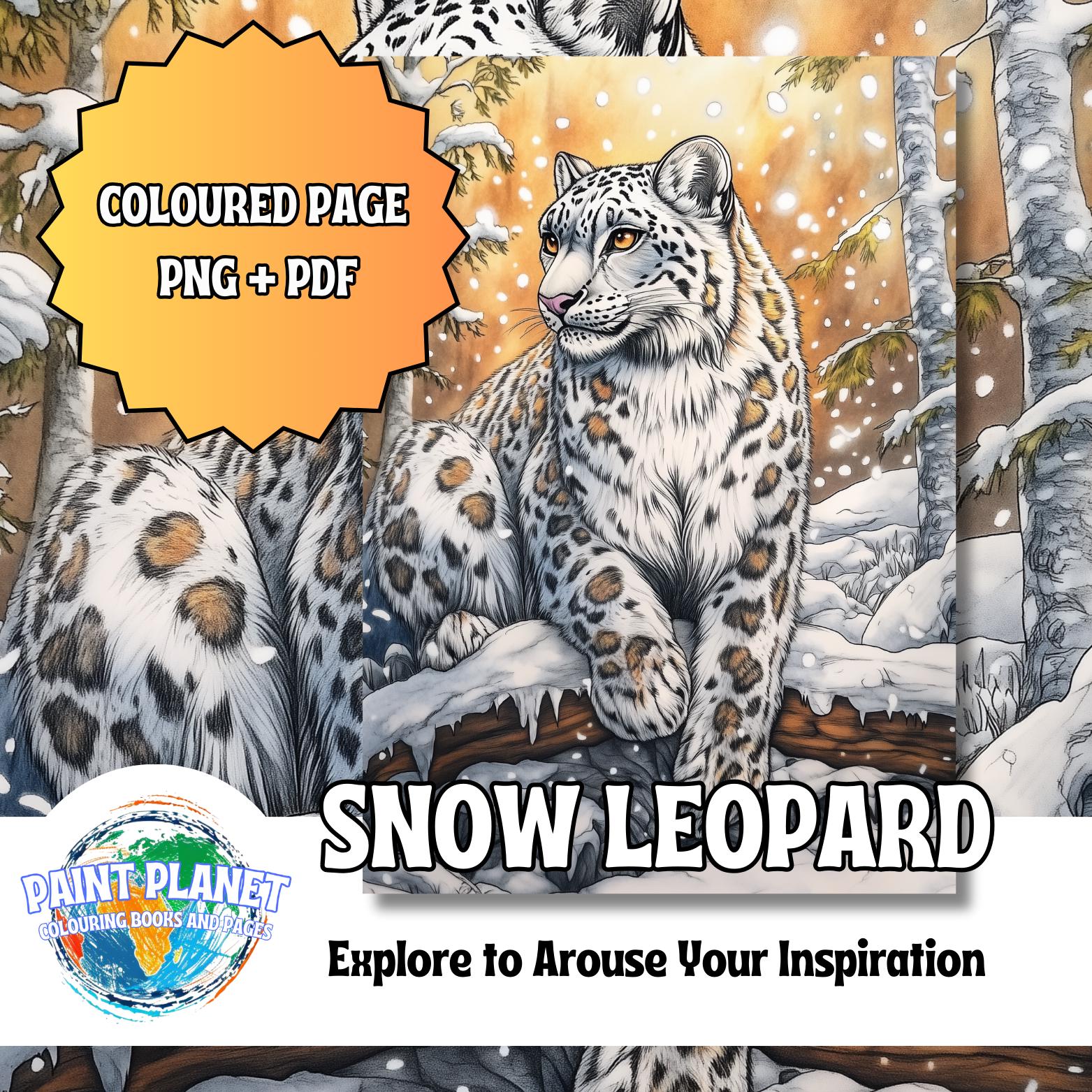 Snow Leopard: Meditative Snow Leopard painting by Paint Planet