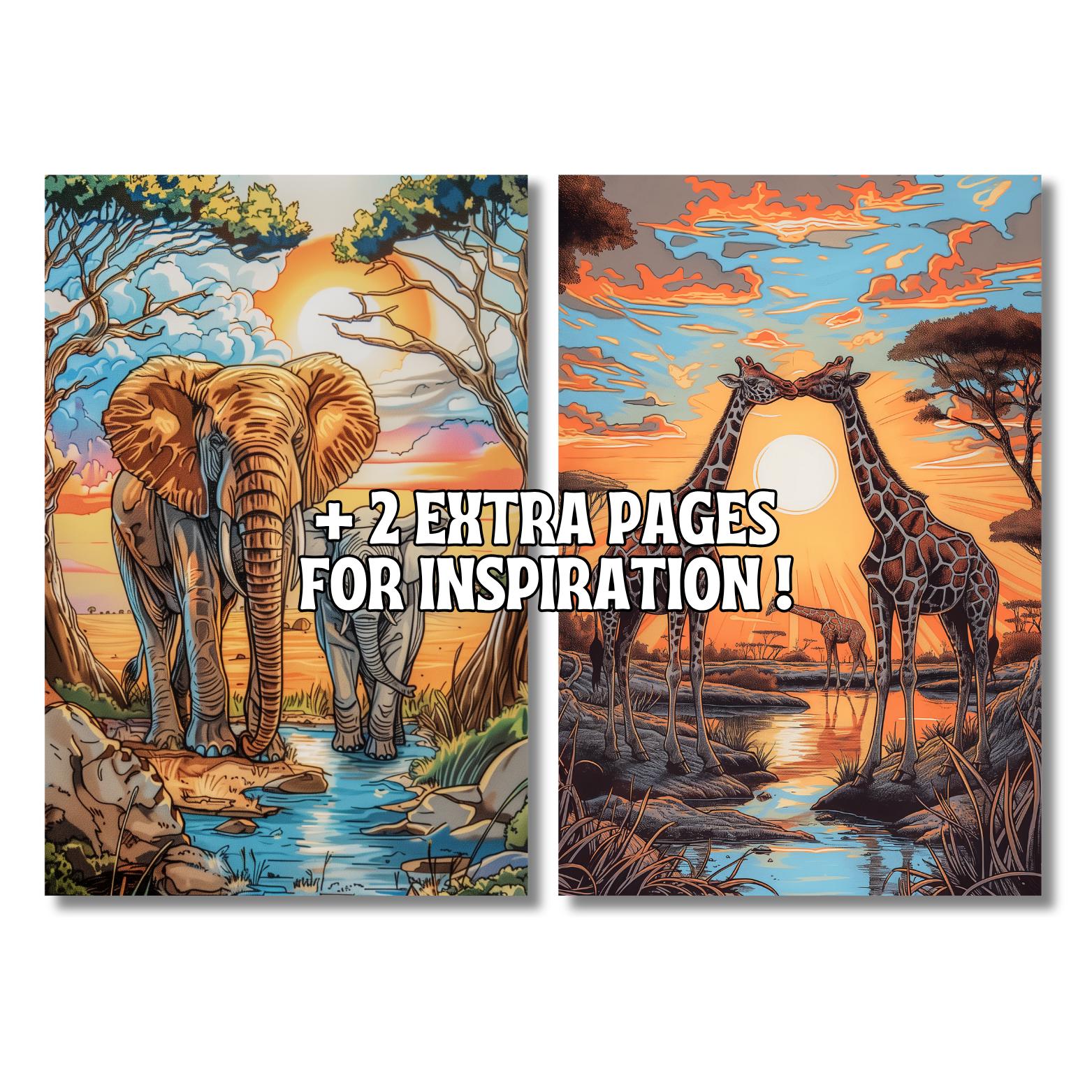 Wild Worlds – Safari Coloring Book for Adults | Realistic Wildlife ...