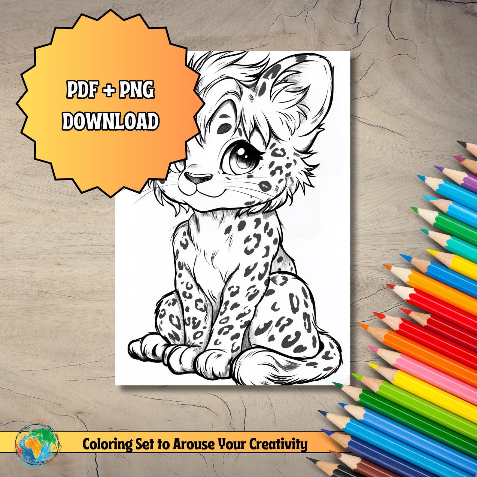 Kawaii & Chibi Wildlife – Leopard Coloring Book Part 2 for Kids | Cute ...