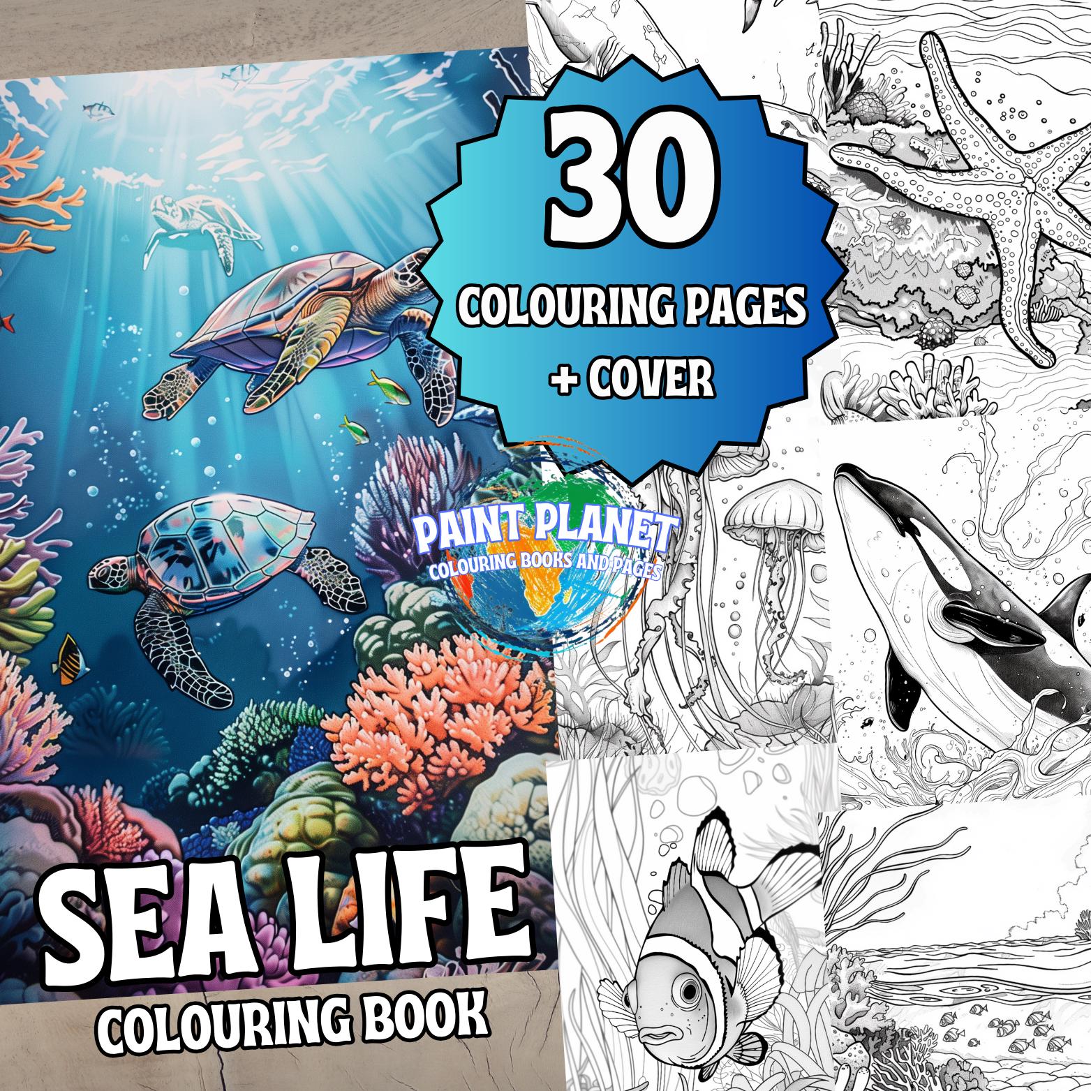 Sea Life: Ozean und Meerestiere Malbuch für Kinder und Erwachsene von Paint Planet