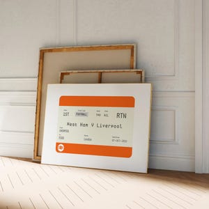 Stampa personalizzata del biglietto del treno per il calcio - Regalo unico per papà, regalo di compleanno per viaggi, regalo di pensionamento, regalo di anniversario per il calcio per lui