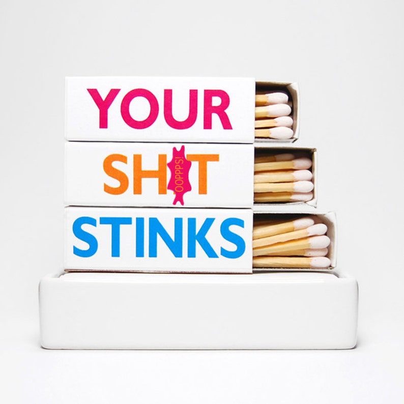 Stocking Stuffer Funny Gag Gift Matchboxes Your Sh/t Does Indeed Stink