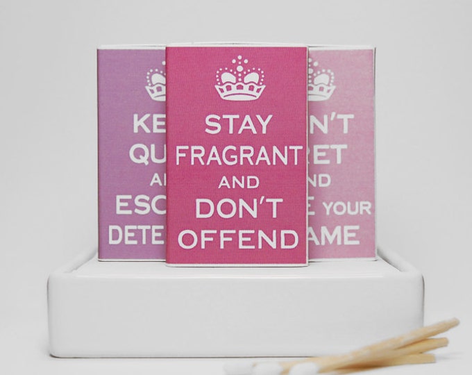 Matchbox Joke Gift Set Keep Calm and Carry on Spoof. Cute Etsy