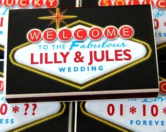Wedding personalized matchbox party favors -- Push your luck with Vegas Lites