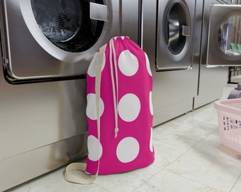 Polka Dot Polyester Laundry Bag