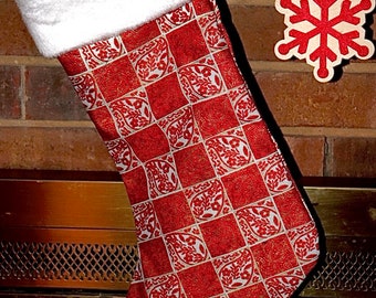 Red and gold Christmas stocking