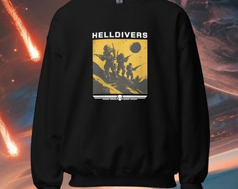 Helldivers sweatshirt - vintage fan art, Helldivers tshirt , Helldivers merch, Gaming sweatshirt, Gamer Tshirt