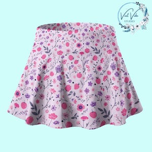 Pinky Fruit Flowers, Gift for Her, Tennis Pickleball Running Cute Golf Skirt with Pockets Short, Skort, Miniskirt