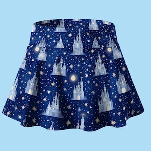 Midnight Castles Skirt, Gift for Her, Tennis Pickleball Running Cute Golf Skirt with Pockets Short, Skort, Miniskirt