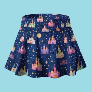 Magical Castles Skirt, Gift for Her, Tennis Pickleball Running Cute Golf Skirt with Pockets Short, Skort, Miniskirt