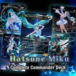mtg miku commander deck Secret Lair: Secret Lair x Hatsune Miku: Winter Diva EN (Non-Foil, English) : Toys & Games Target creature you control deals damage equal to its power to each other creature and each opponent. Miku, the Renowned | Magic
