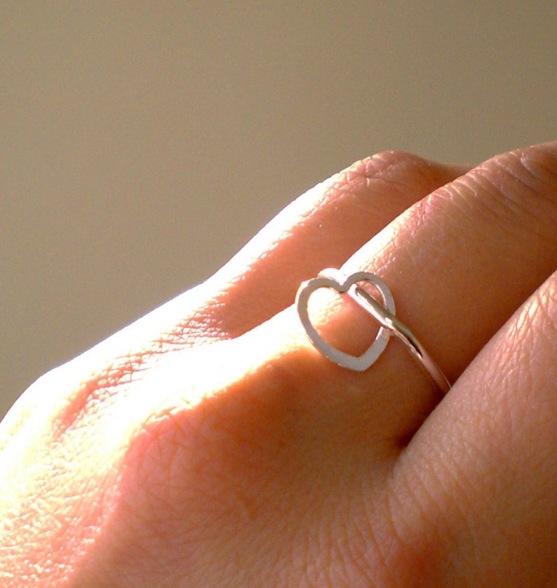 We Are in Love - One Simple Heart Thick Sterling Silver Stacking Ring ...