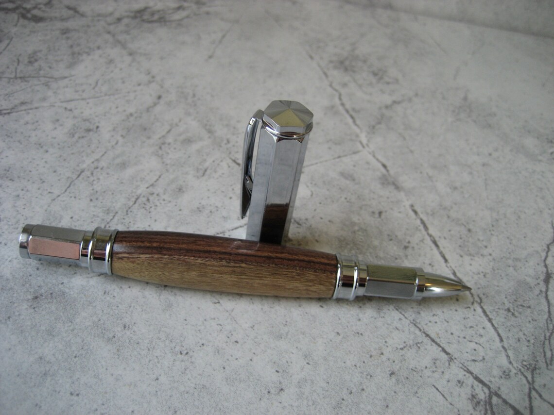 Hex Style Rollerball Pen Cap Bolivian Rosewood Etsy