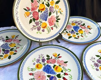 Stangl Chop Plates, Fruit and Flowers - five 12" plates available!